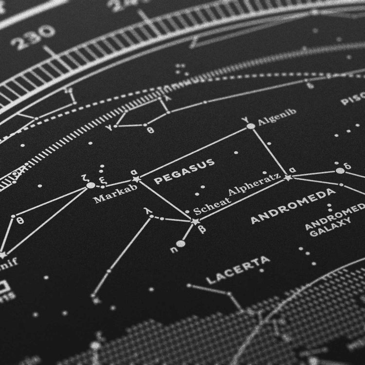 Stellar Map Constellation Prints: Map I — The Northern Sky (Silver/Black)