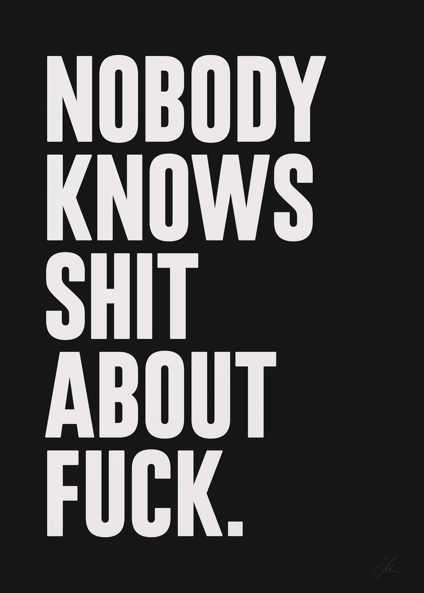 Nobody knows shit about fuck (W/B)