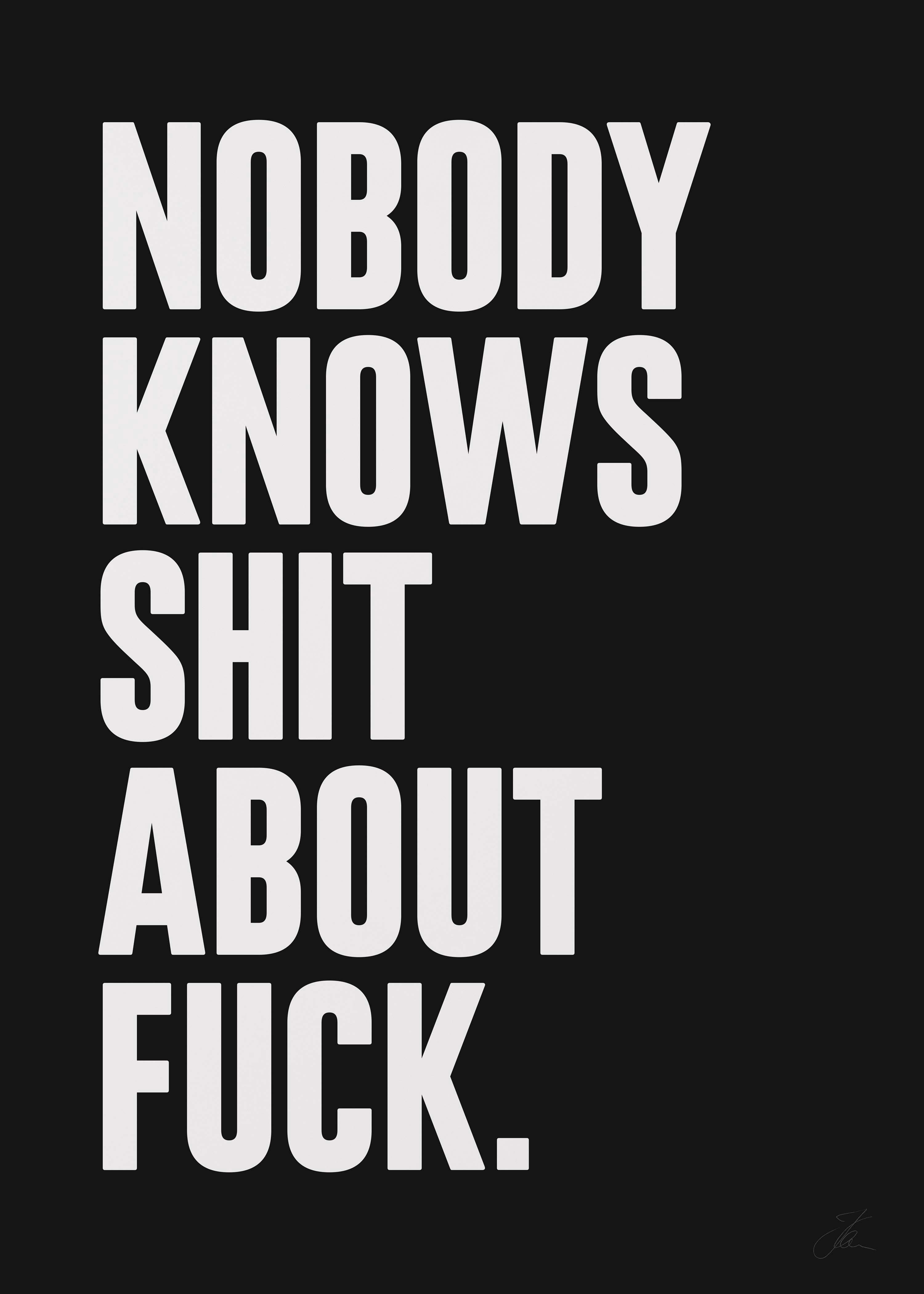 Nobody knows shit about fuck (W/B)