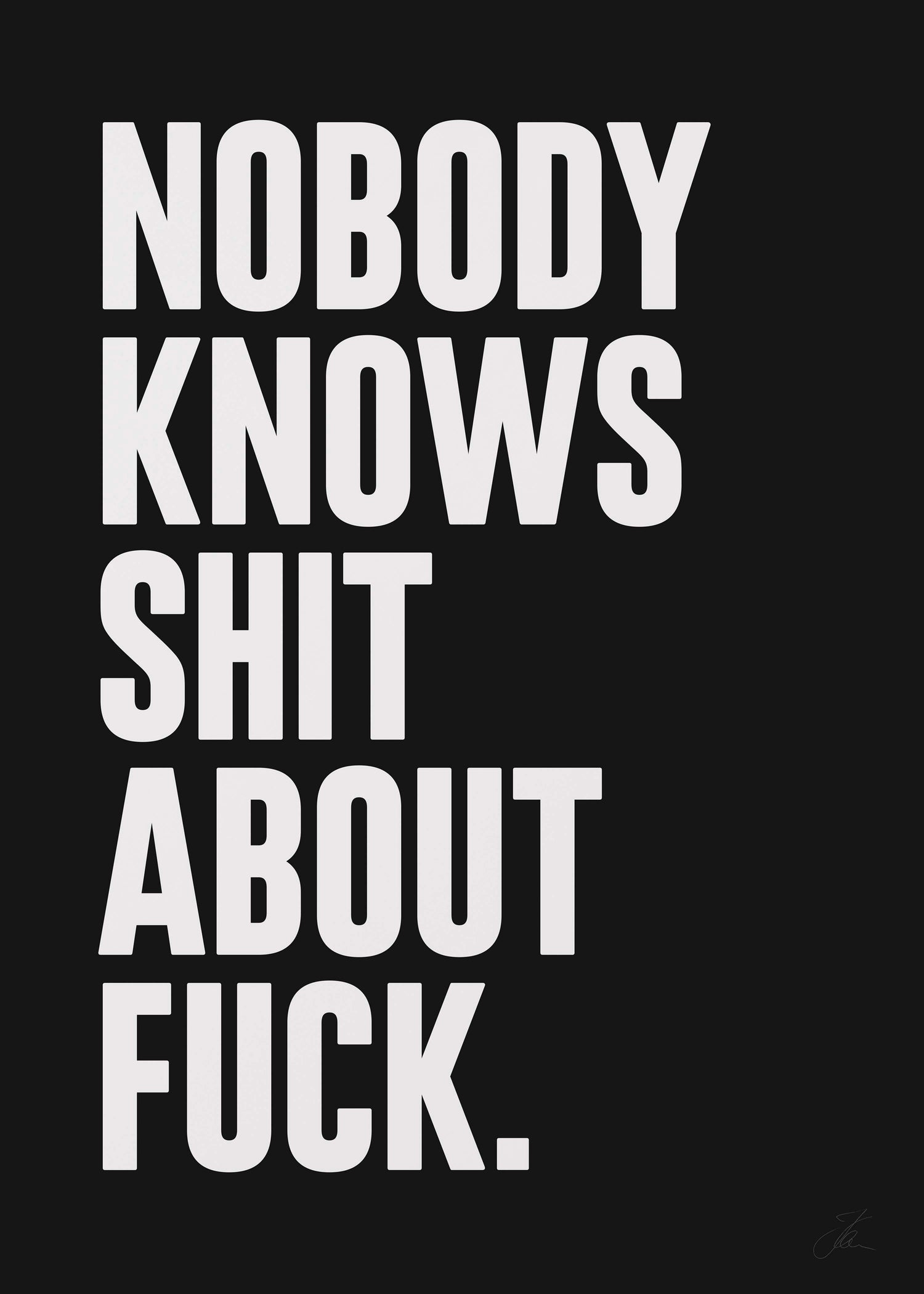 Nobody knows shit about fuck (W/B)