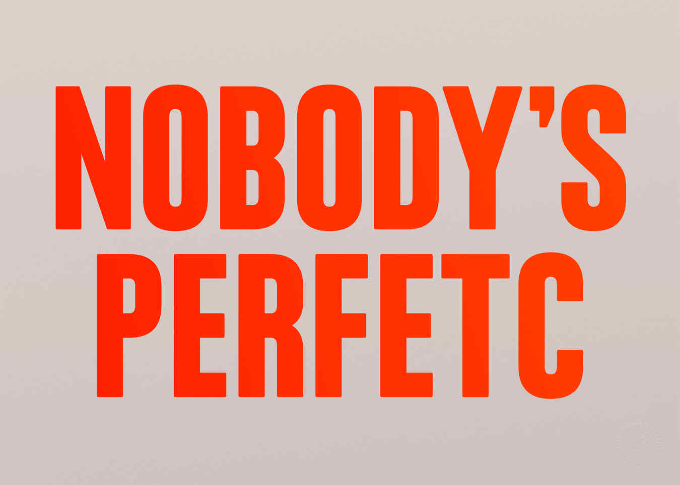 Nobody's perfetc (Neon)