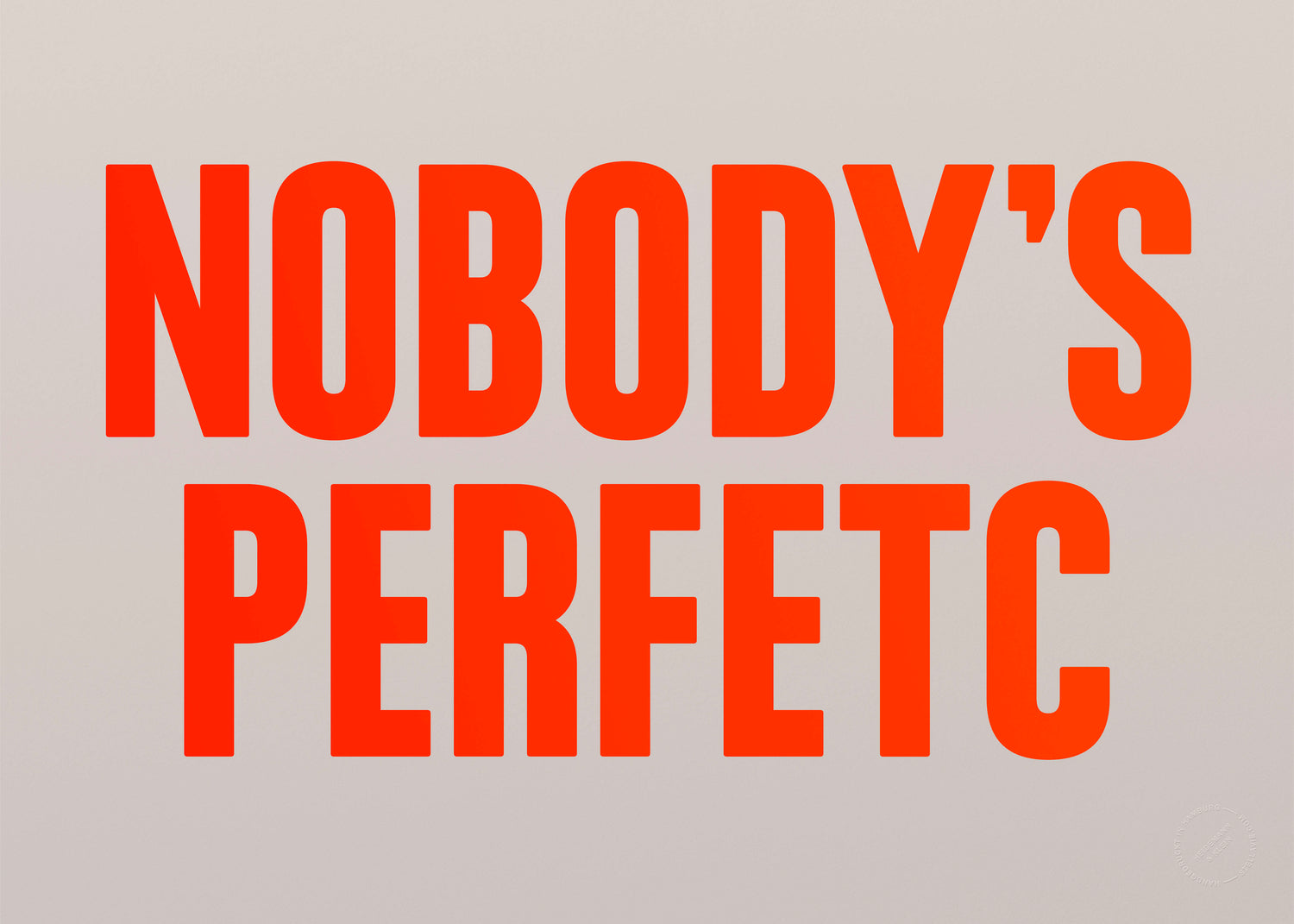Nobody's perfetc (Neon)