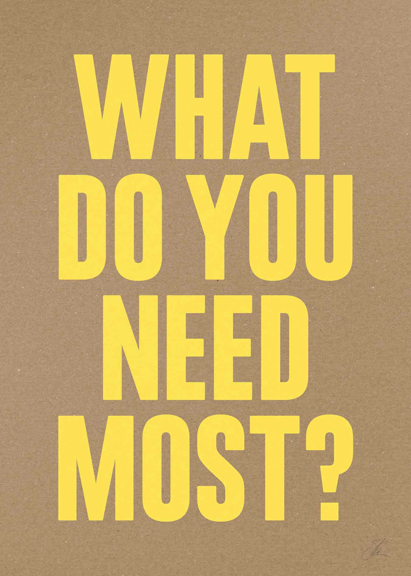What do you need most? (Kraft)