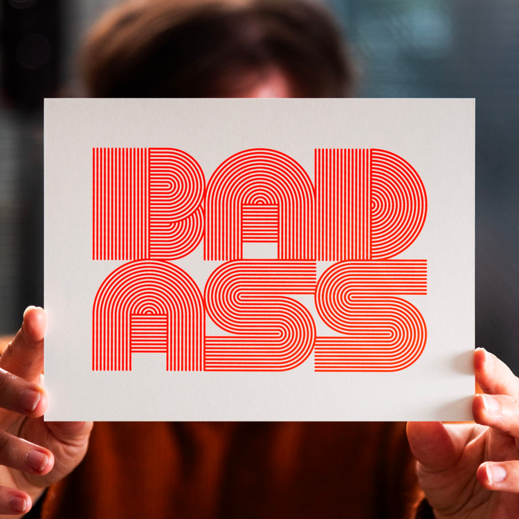 Badass (Grußkarte/Neon)