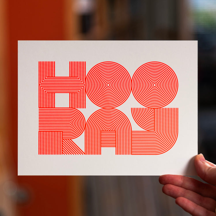 Hooray (Grußkarte/Neon)