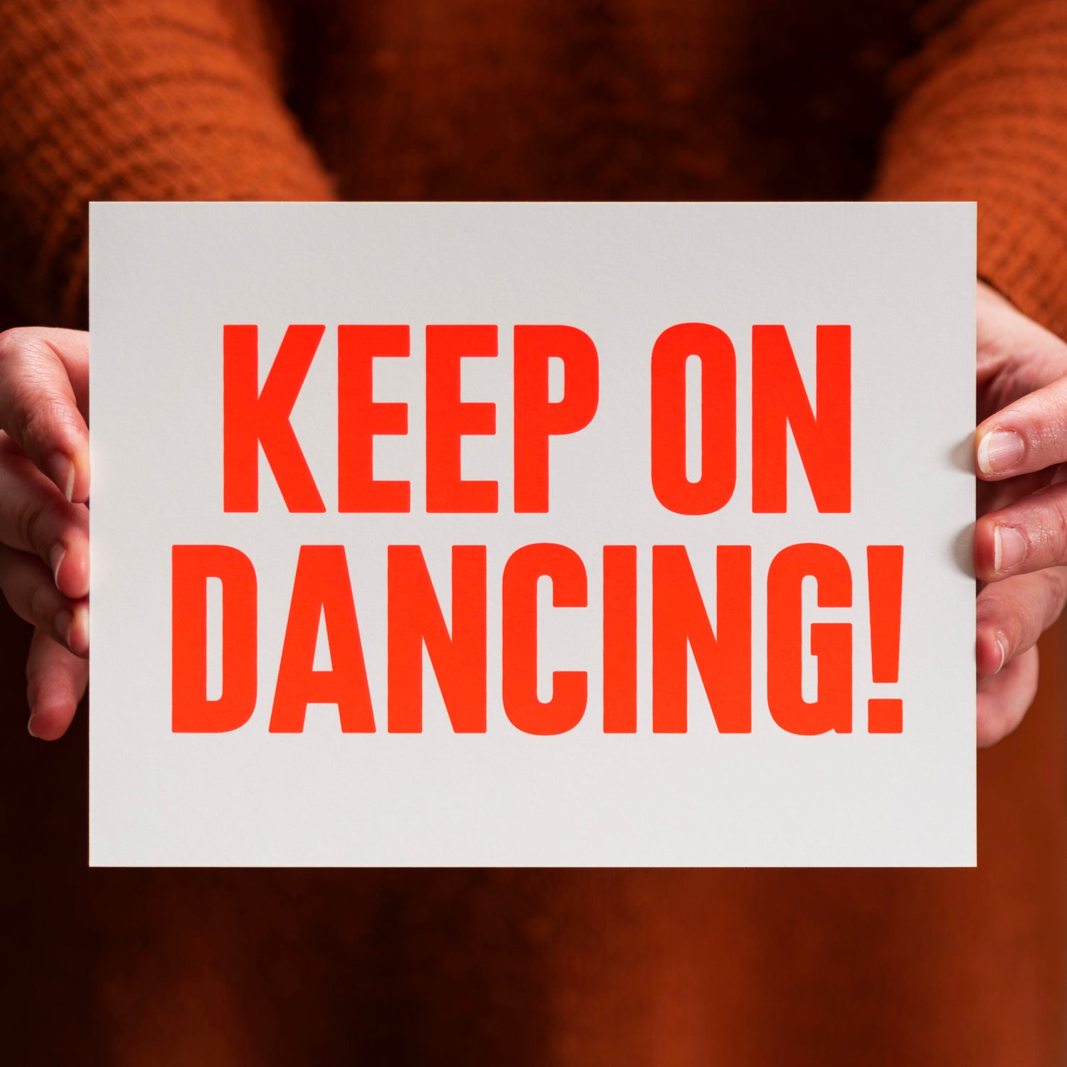 Keep on dancing! (Grußkarte/Neon)