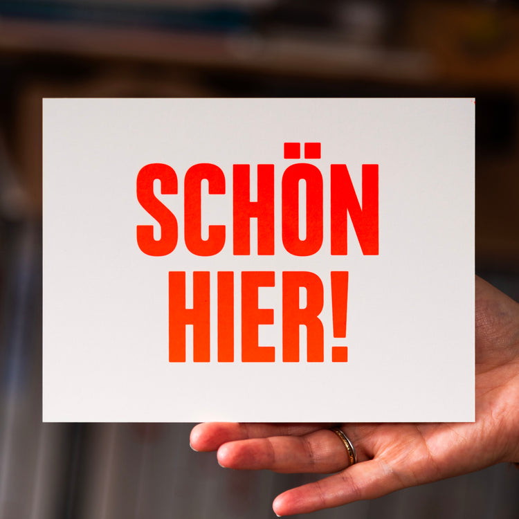 Schön hier! (Grußkarte/Neon)