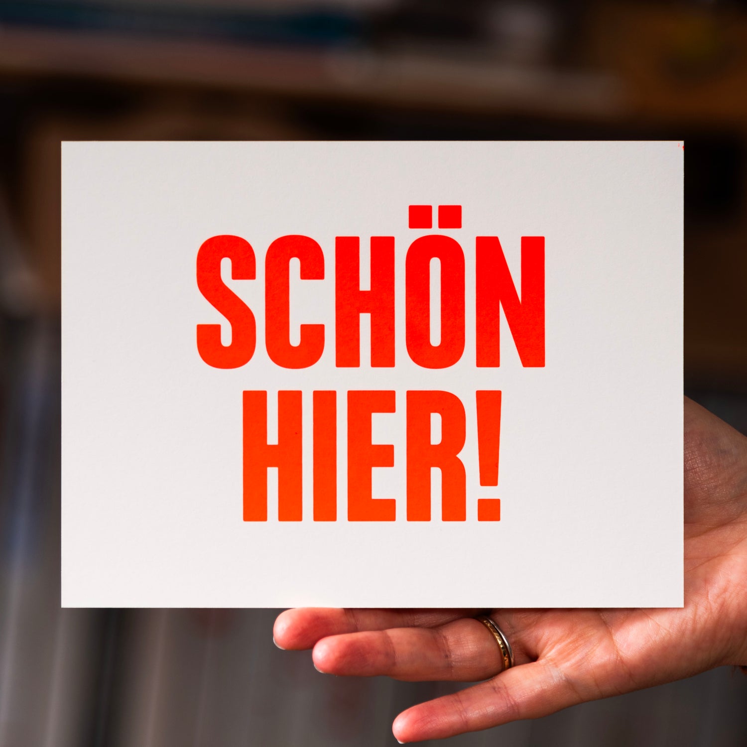 Schön hier! (Grußkarte/Neon)