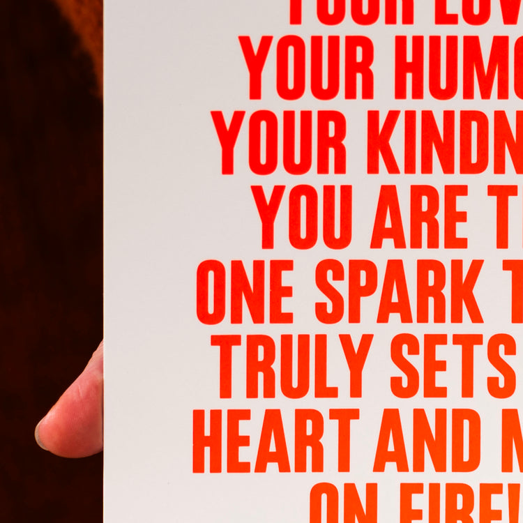 Your love, your humor … (Grußkarte/Neon)