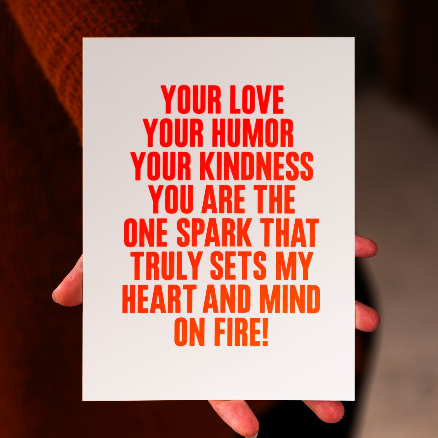 Your love, your humor … (Grußkarte/Neon)