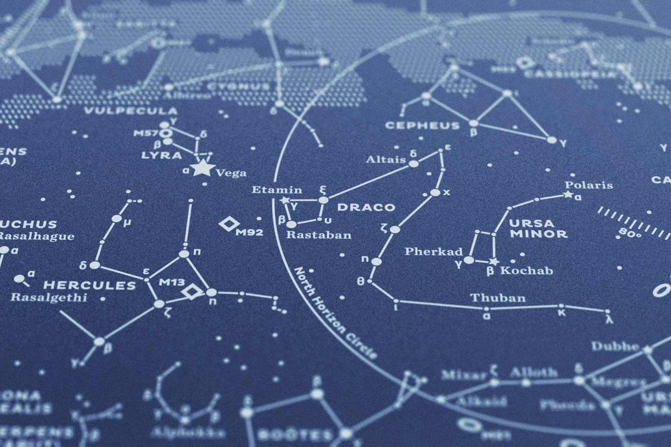 Stellar Map Constellation Prints: Map I — The Northern Sky (Night-Blue)