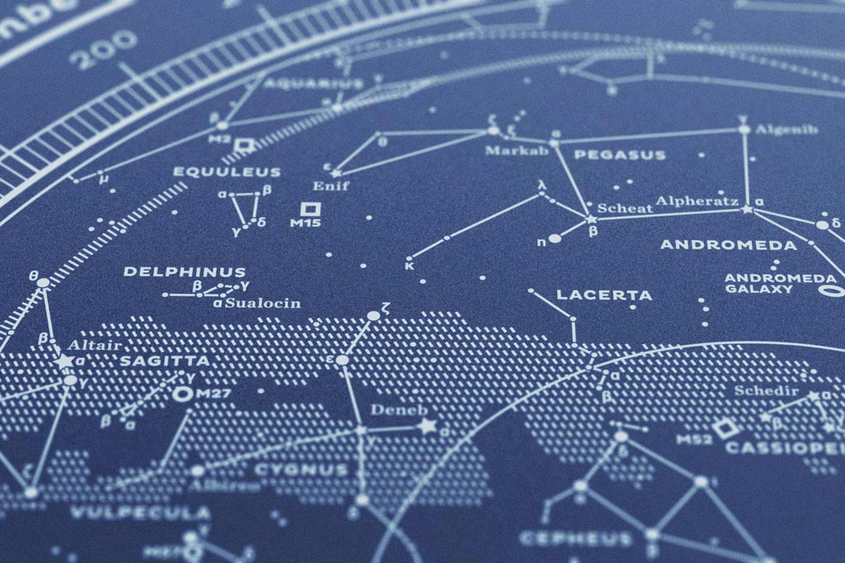 Steller Map Stellar Map Constellation Prints: Map I — The Northern Sky (Night-Blue ...