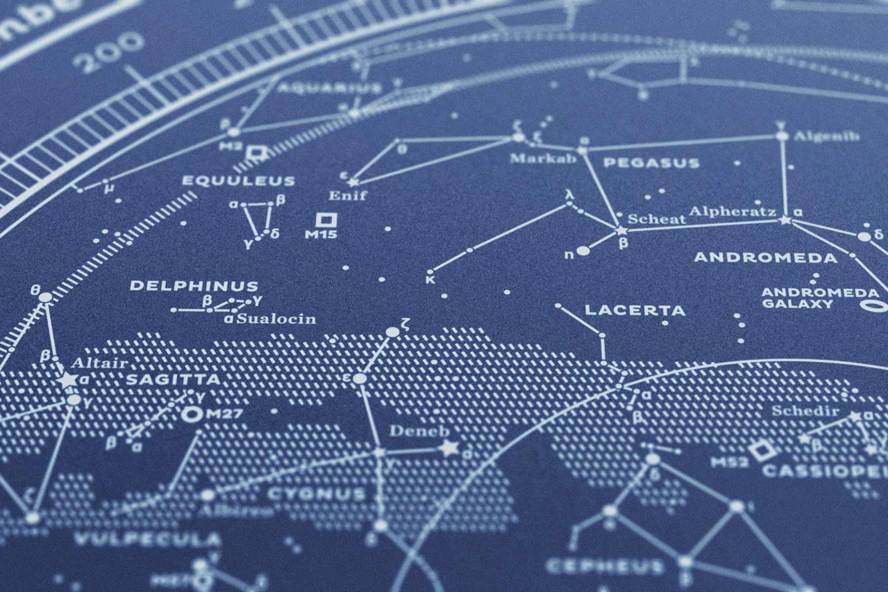 Stellar Map Constellation Prints: Map I — The Northern Sky (Night-Blue)