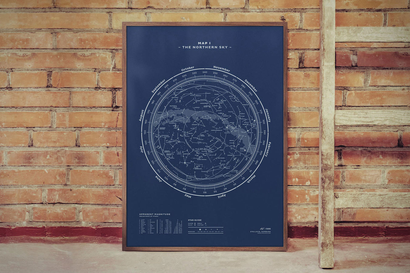 Stellar Map Constellation Prints: Map I — The Northern Sky (Night-Blue)