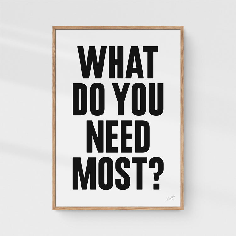 What do you need most? (BW)