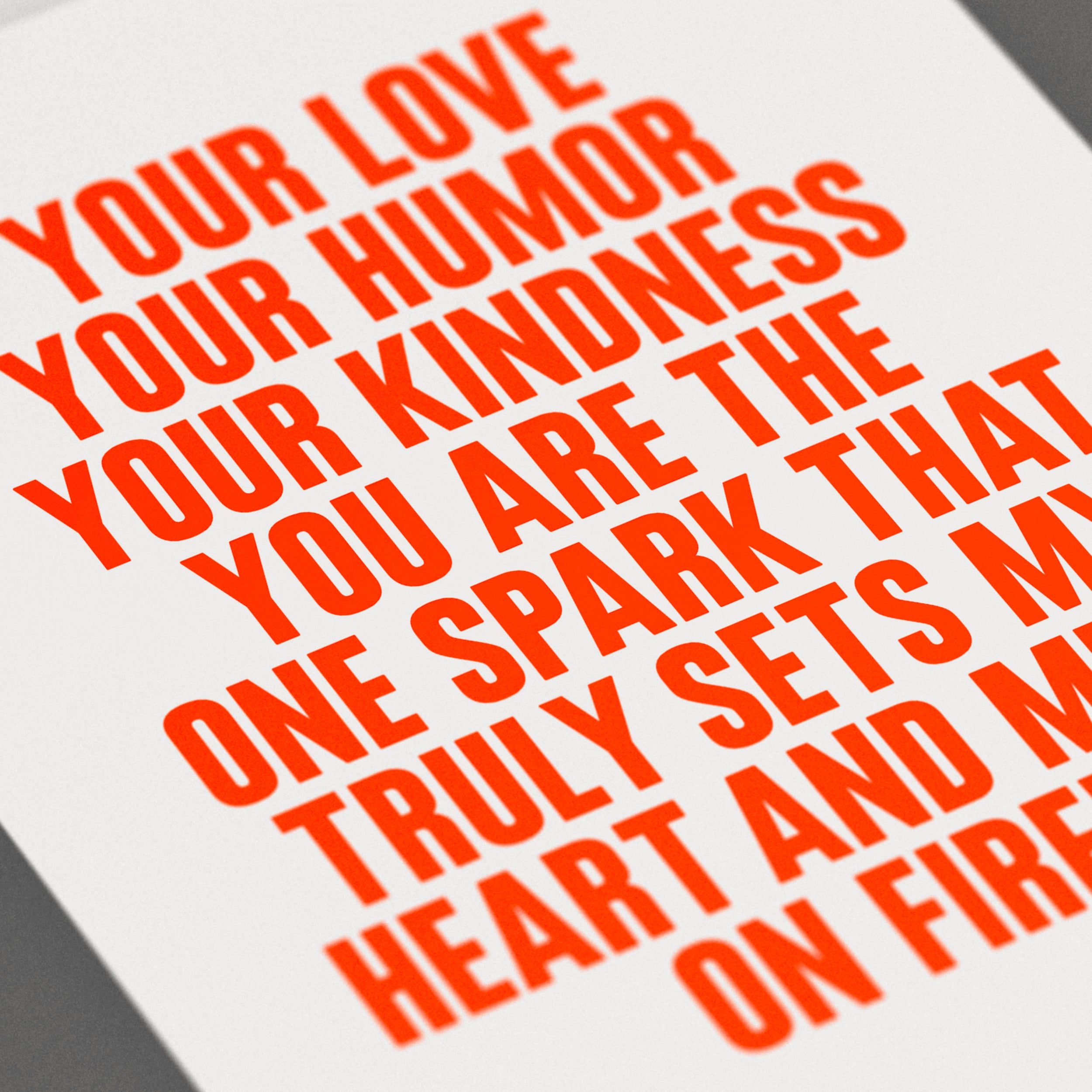 Your love, your humor… (Grußkarte)