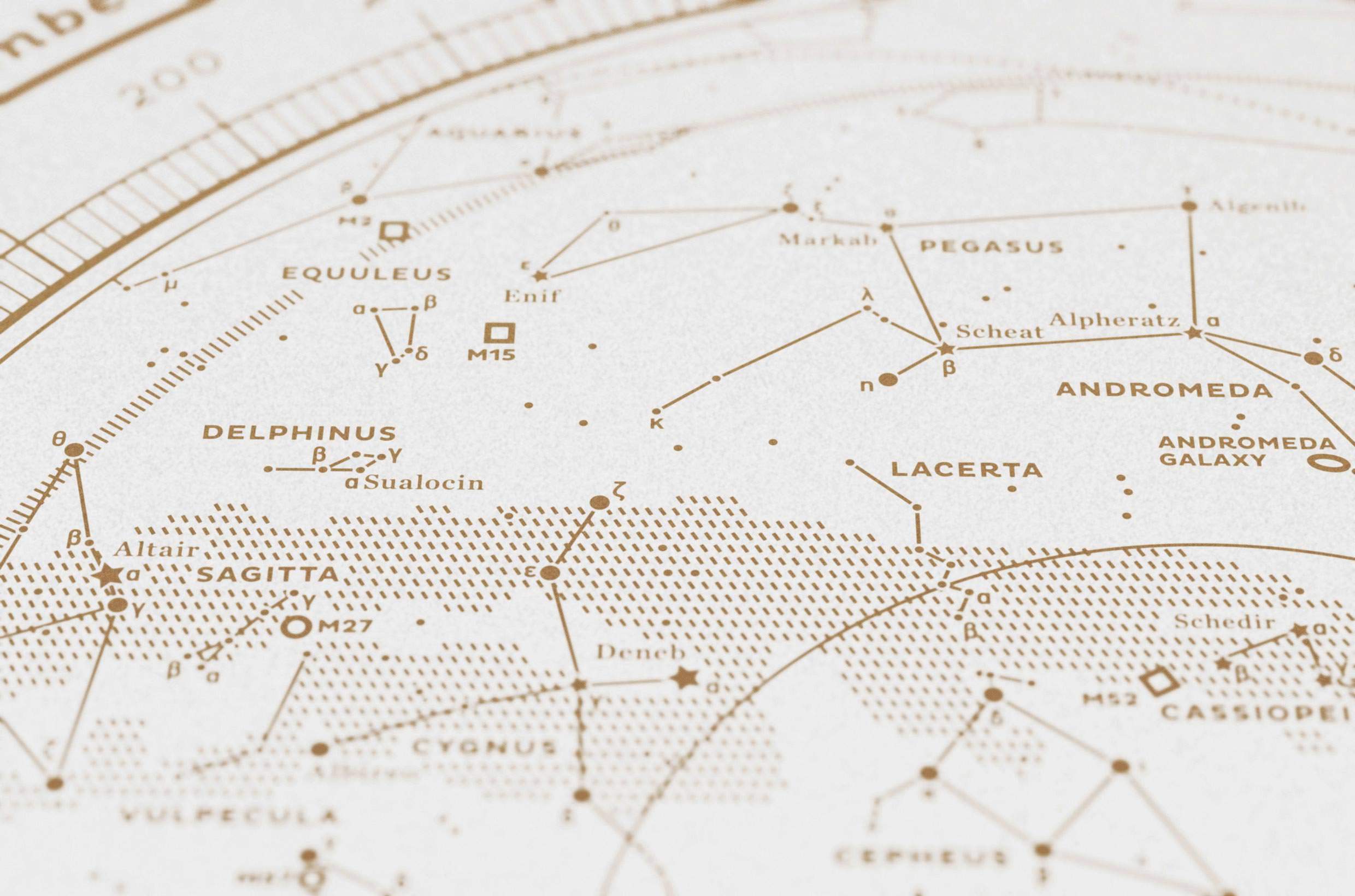 Stellar Map Constellation Prints: Map I — The Northern Sky (Gold/White)