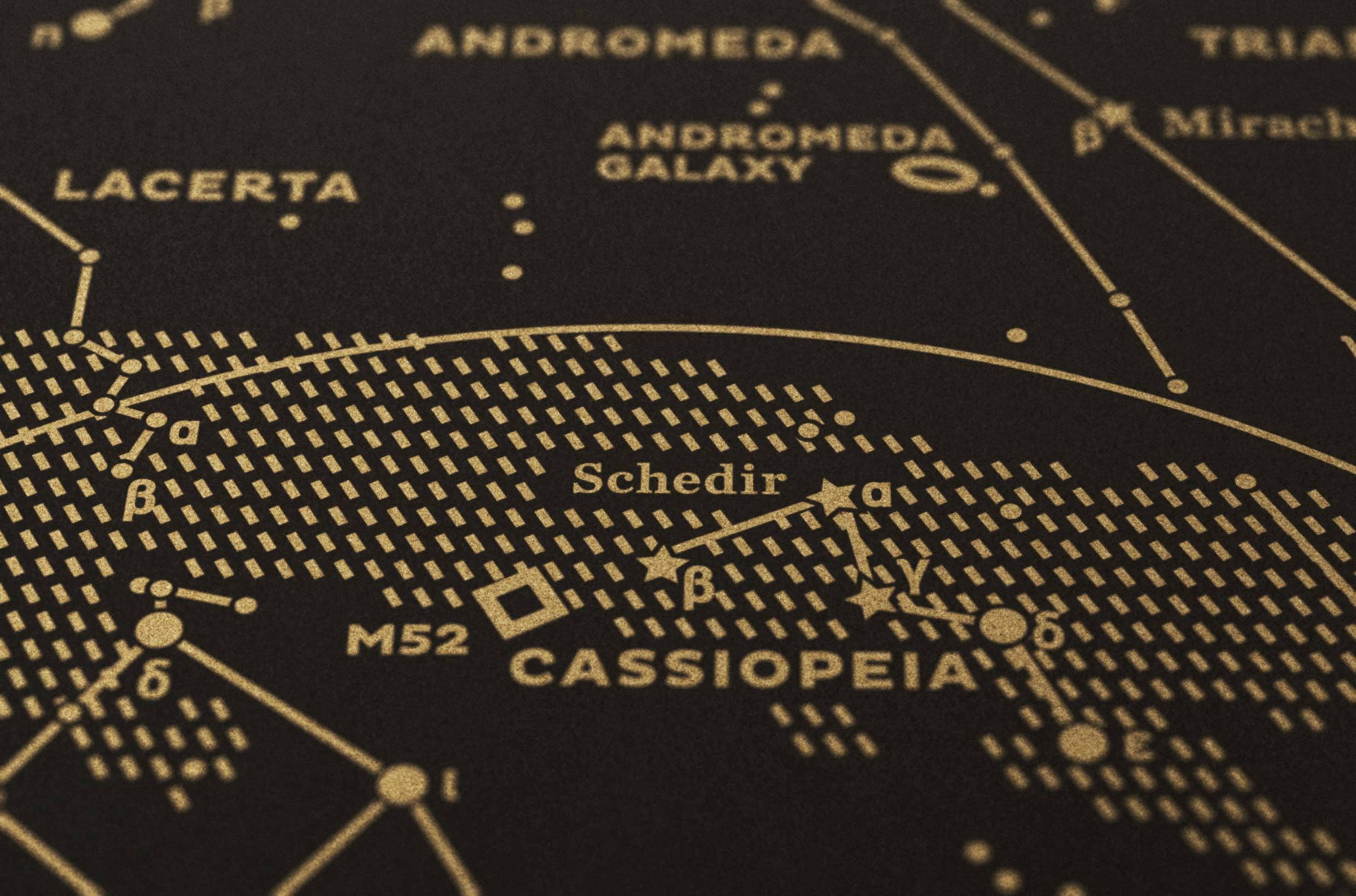 Stellar Map Constellation Prints: Map I — The Northern Sky (Gold/Black)